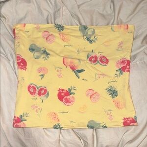 Hollister Yellow Fruit Print reversible Tube Top